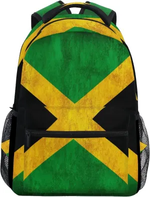 ZZKKO Jamaica Flag Computer Backpacks Book Bag Travel Hiking Camping Daypack