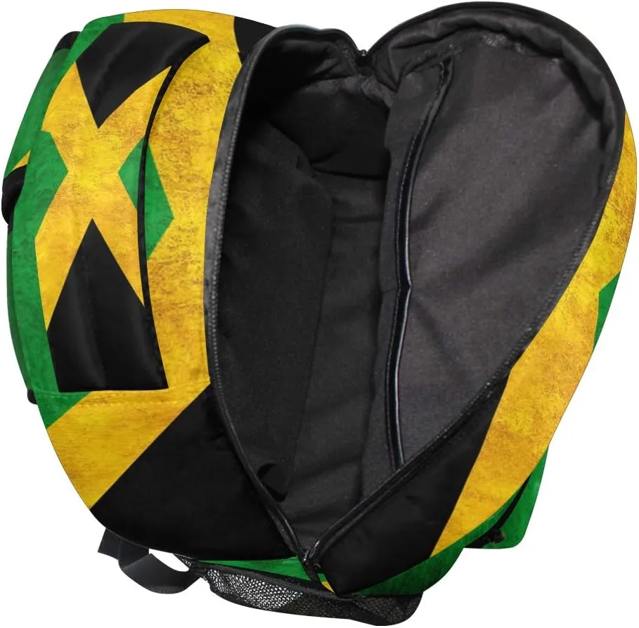 ZZKKO Jamaica Flag Computer Backpacks Book Bag Travel Hiking Camping Daypack
