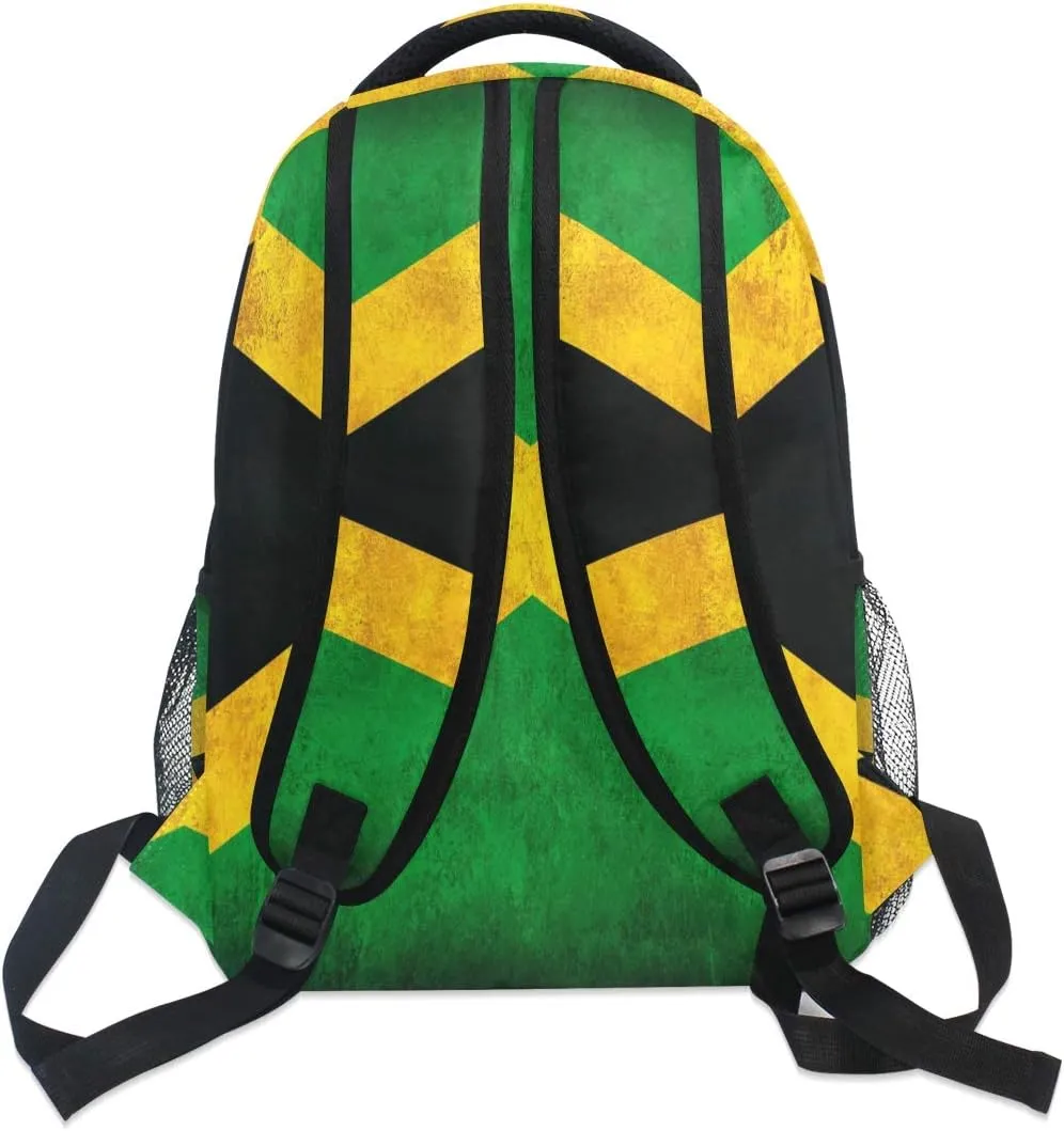 ZZKKO Jamaica Flag Computer Backpacks Book Bag Travel Hiking Camping Daypack